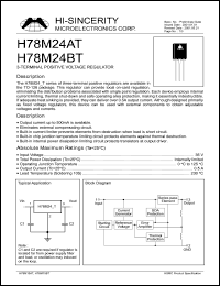 H78M24AT datasheet: 35V 3-terminal positive voltage regulator H78M24AT