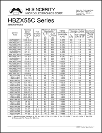 HBZX55C3V6 datasheet: 3.4-3.8V 5mA zener diode HBZX55C3V6