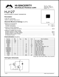 HJ127 datasheet: Emitter to base voltage:5V 5A PNP epitaxial planar transistor HJ127