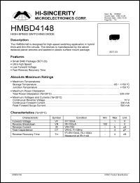 HMBD4148 datasheet: 70V 200mA high-speed switching diode HMBD4148
