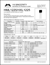 HML1225 datasheet: PNP silicon transistor for low cost high volume applications HML1225