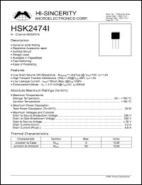 HSK2474I datasheet: 2.2A field effect transistor - N-channel MOSFET type HSK2474I