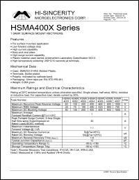 HSMA4006 datasheet: 800V 1.0A surface mount rectifier HSMA4006