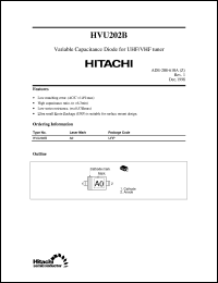 HVU202B datasheet: Variable capacitance diode for  TV tuner HVU202B