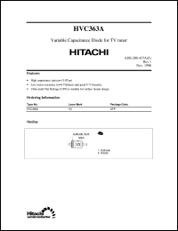 HVC363A datasheet: Variable capacitance diode for  TV tuner HVC363A