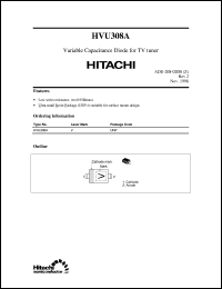 HVU308A datasheet: Variable capacitance diode for  TV tuner HVU308A