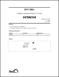 HVC308A datasheet: Variable capacitance diode for  TV tuner HVC308A