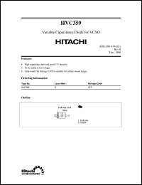 HVC359 datasheet: Variable capacitance diode for  VCO HVC359