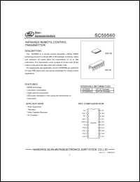 SC50560 datasheet: Infrared remote control transmitter for use in infrared applications SC50560