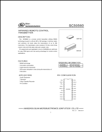 SC50560S datasheet: Infrared remote control transmitter for use in infrared applications SC50560S