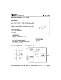 SC5104 datasheet: 2.2-5.0V remote control encoder SC5104