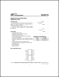 SC6579 datasheet: 4.5-7.3V radio data system (RDS) demodulator SC6579