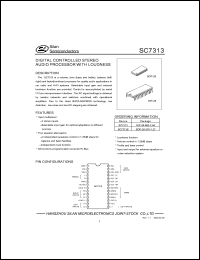 SC7313 datasheet: 10.2V digital controlled stereo audio processor with loudness. For quality audio applications in car radio and HI-Fi systems SC7313