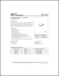 SC7461-100 datasheet: 2.0-5.5V infrared remote control transmitter SC7461-100