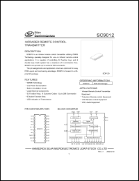 SC9012 datasheet: 0.3-5.0V infrared remote control transmitter SC9012