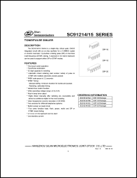 SC91214/15B datasheet: 6.0V tone/pulse dialer SC91214/15B