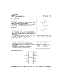 SC9256 datasheet: 0.3-5.0V PLL for digital tuning systems (DTS) SC9256