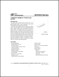 SC9302B datasheet: 0.3-5.5V 1-memory/2-memory tone/pulse dialer for the telecommunication system SC9302B