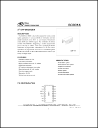 SC9314 datasheet: 2-12V 1-memory/2-memory tone/pulse dialer for the telecommunication system SC9314