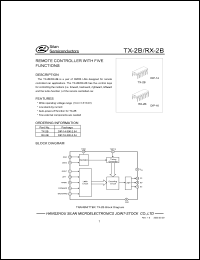 TX-2B datasheet: 1.5-5.0V remote controller with five functions. For remote control car applications TX-2B