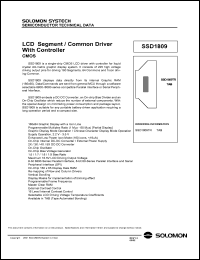 SSD1809TR datasheet: 2.42.2-3.5V LCD segment / common driver with controler for liquid crystal dot-matrix graphic display system SSD1809TR