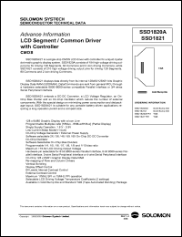 SSD1820ATR1 datasheet: 1.8-3.3V LCD segment / common driver with controler for liquid crystal dot-matrix graphic display system SSD1820ATR1