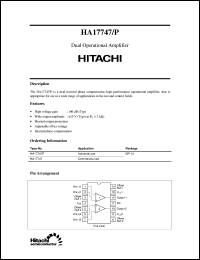 HA17747P datasheet: Dual operational amplifiers HA17747P