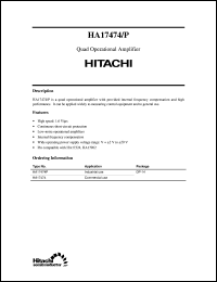 HA17474 datasheet: Quad operational amplifiers HA17474
