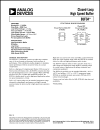 BUF04AZ/883 datasheet: Closed-loop high speed buffer, bandwidth  110 MHz BUF04AZ/883