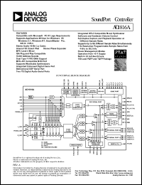 AD1816AJS datasheet: SoundPort controller, stereo audio 16-bit AD1816AJS