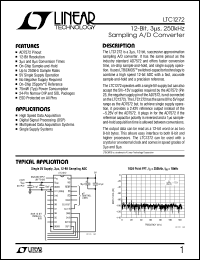 LTC1272-3CCN datasheet: 12-Bit, 3us, 250kHz sampling A/D converter LTC1272-3CCN