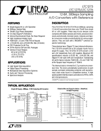 LTC1273BCN datasheet: 12-Bit, 300ksps sampling A/D converter with reference LTC1273BCN