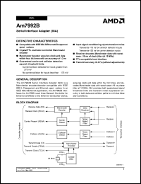 AM7992BPC datasheet: Serial interface adapter (SIA) AM7992BPC