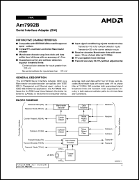 AM7992BJC datasheet: Serial interface adapter (SIA) AM7992BJC