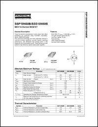 SSS10N60B datasheet: 600V N-channel MOSFET, 600V, 6A SSS10N60B