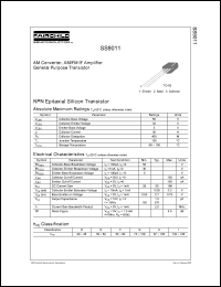 SS9011 datasheet: NPN transsistor for AM converter, AM/FM IF amplifier, 50V SS9011