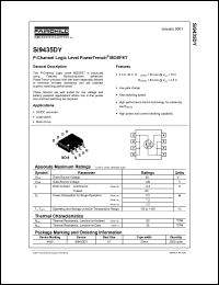 SI9435DY datasheet: P-channel logic level MOSFET, 30V, 5.3A SI9435DY