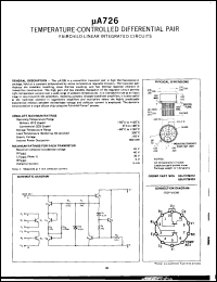 uA726 datasheet: Temperature-controlled differential pair uA726