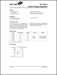 HT7150-1 datasheet: 30mA voltage regulator 5.0V, tolerance 3% HT7150-1