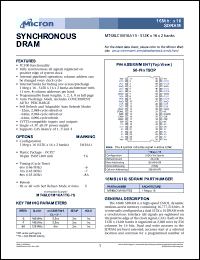 MT48LC1M16A1TGS-6 datasheet: 512K x 16 x 2 banks SDRAM, 6ns MT48LC1M16A1TGS-6