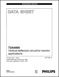 TDA4800 datasheet: Vertical deflection circuit for monitor applications TDA4800