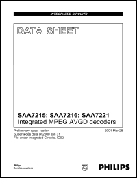 SAA7215HS/C2 datasheet: Integrated MPEG AVGD decoders SAA7215HS/C2