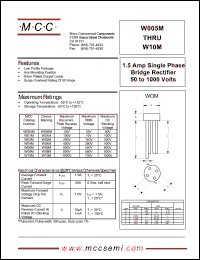 W005M datasheet: 1.5A, 50V ultra fast recovery rectifier W005M