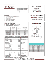 UFT7005SM datasheet: 70A, 50V ultra fast recovery rectifier UFT7005SM
