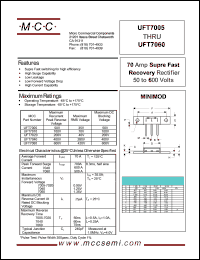 UFT7005 datasheet: 70A, 50V ultra fast recovery rectifier UFT7005