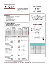 UFT10005 datasheet: 100A, 50V ultra fast recovery rectifier UFT10005