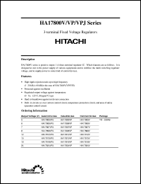 HA17805V datasheet: Positive Voltage 3-Terminal Regulator HA17805V