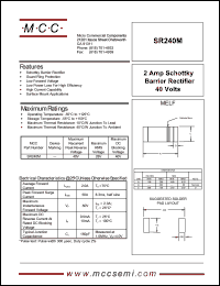 SR240M datasheet: 2.0A, 40V ultra fast recovery rectifier SR240M