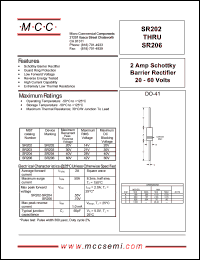 SR202 datasheet: 2.0A, 20V ultra fast recovery rectifier SR202