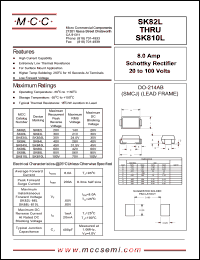 SK835L datasheet: 8.0A, 35V ultra fast recovery rectifier SK835L